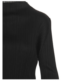 Pleats Please Issey Miyake Basics Black Long Sleeve Top Black, view 2