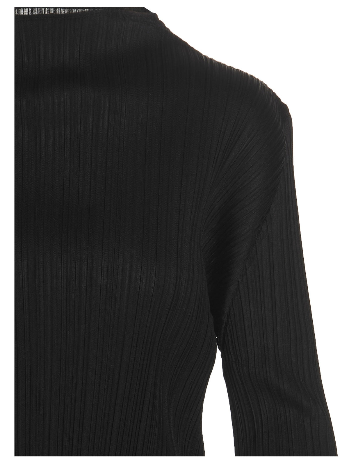Pleats Please Issey Miyake Basics Black Long Sleeve Top Black, view 2