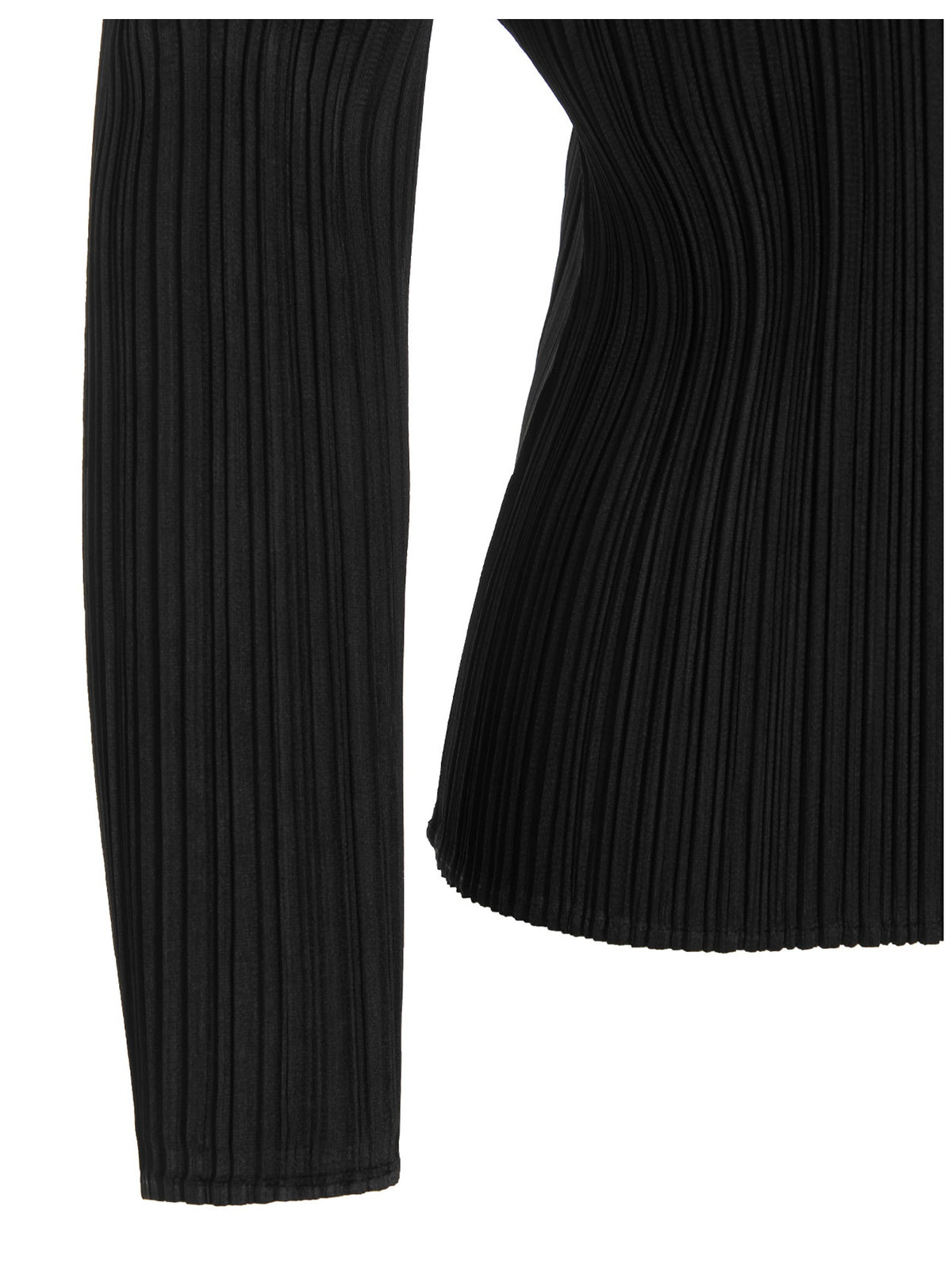Pleats Please Issey Miyake Basics Black Long Sleeve Top Black, view 3