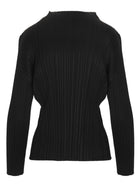 Pleats Please Issey Miyake Basics Black Long Sleeve Top Black