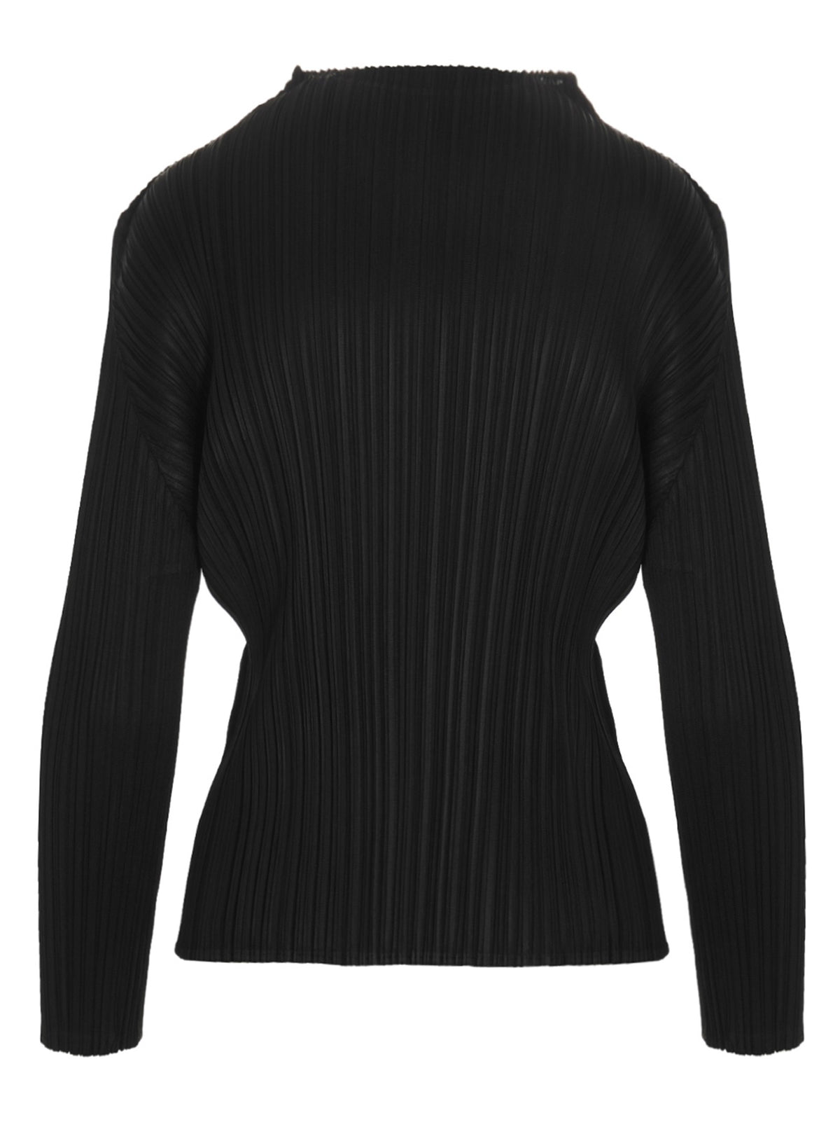 Pleats Please Issey Miyake Basics Black Long Sleeve Top Black