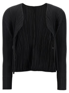 Pleats Please Issey Miyake Black Basics Cardigan Black