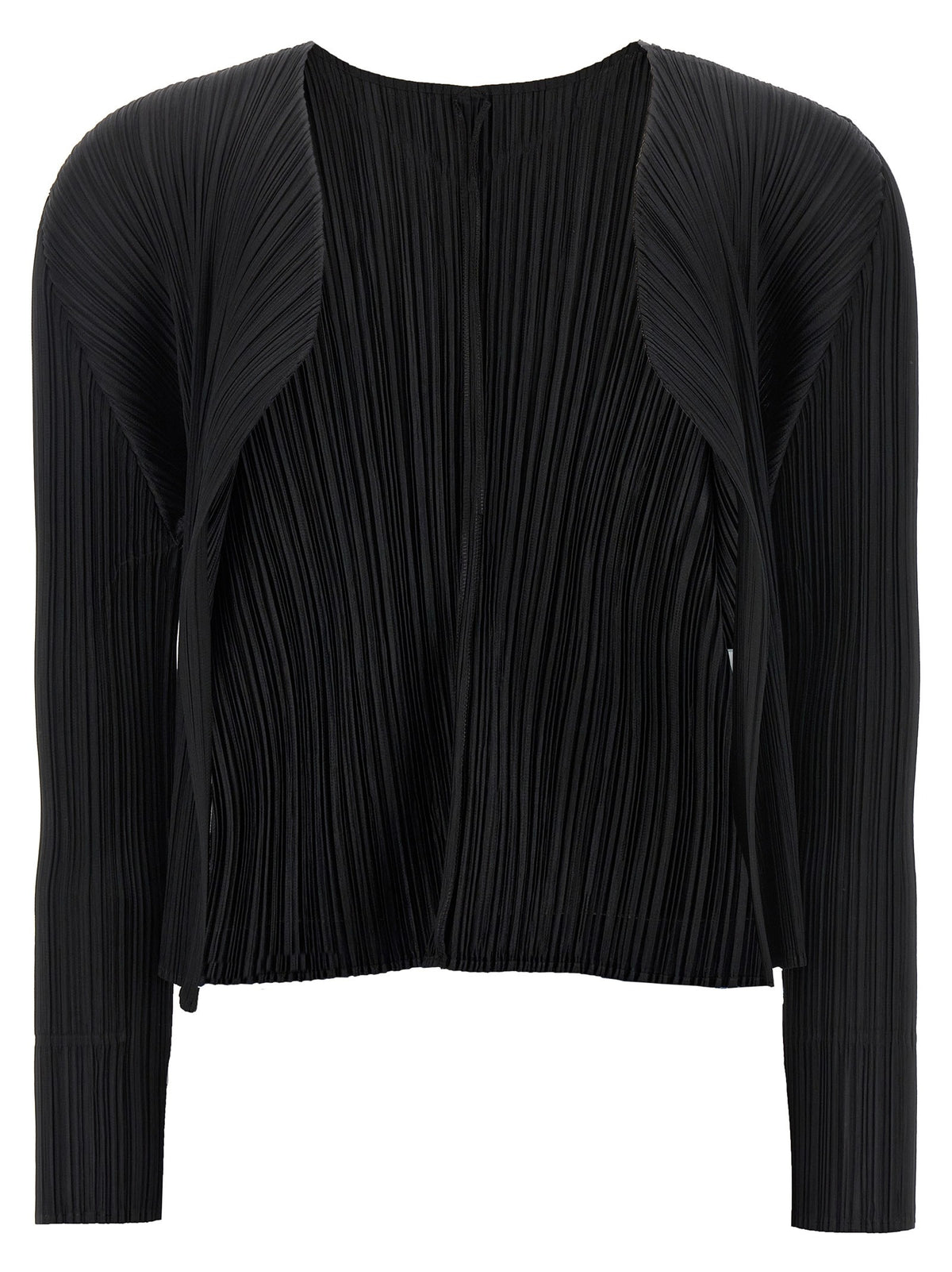 Pleats Please Issey Miyake Black Basics Cardigan Black