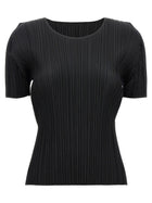 Pleats Please Issey Miyake Black Basics Top Black