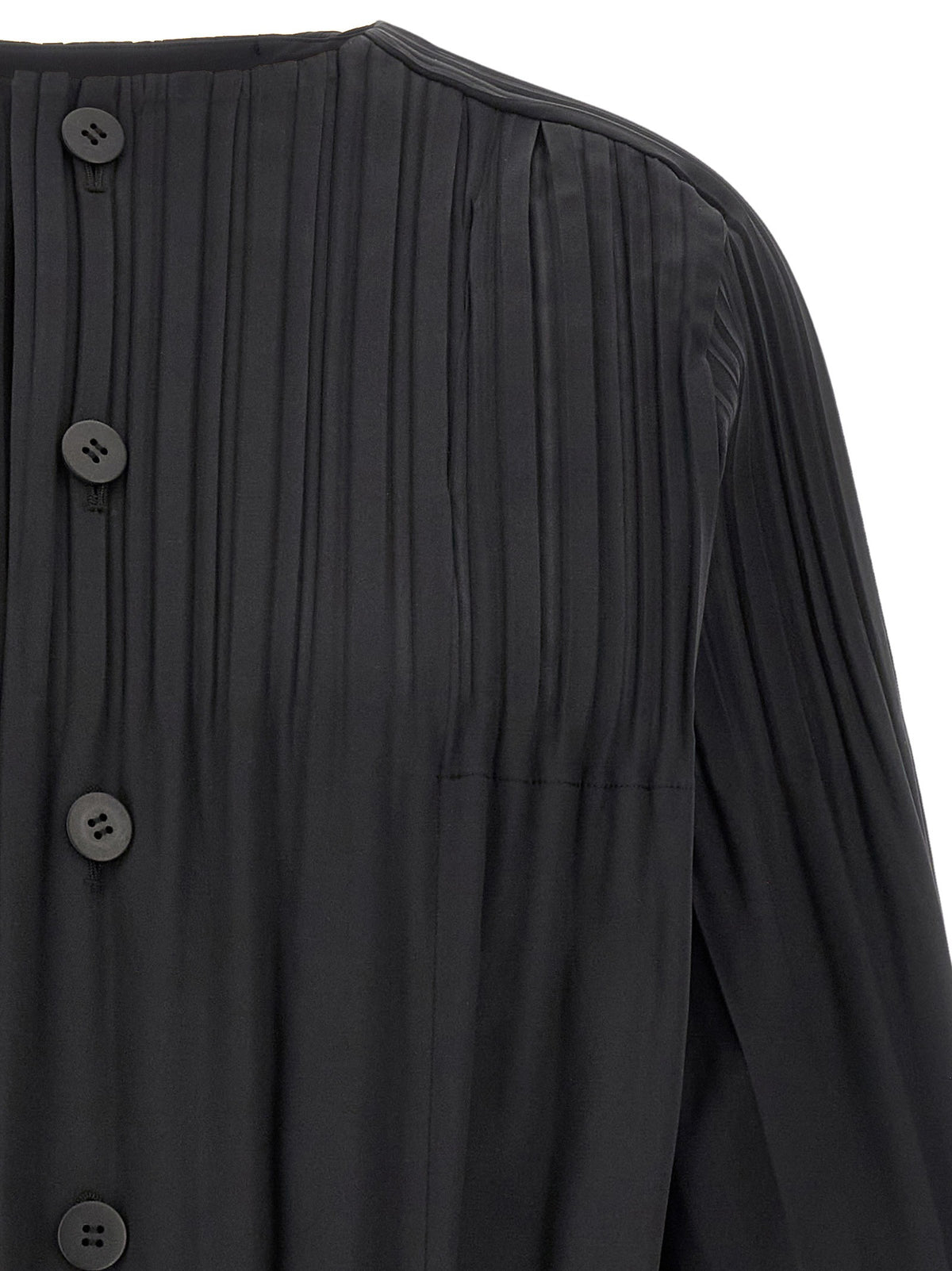 Pleats Please Issey Miyake Black Smooth Coat Coat Black, view 3