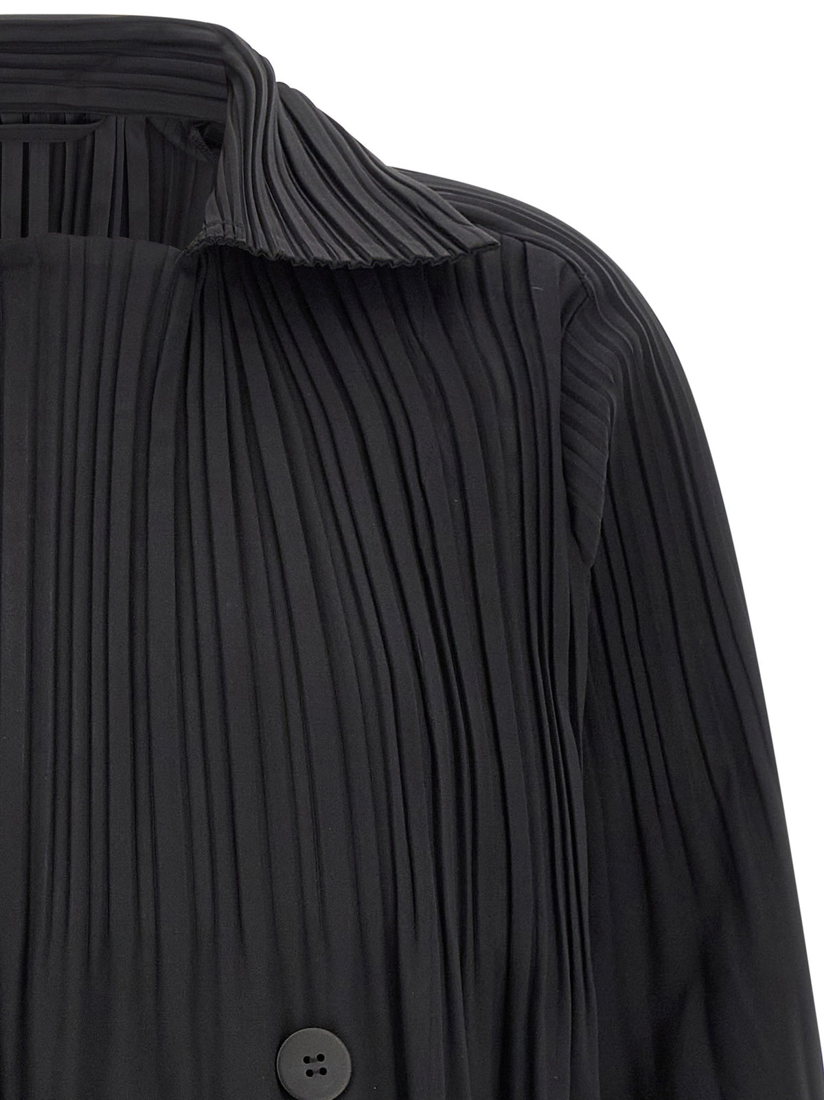 Pleats Please Issey Miyake Line Black Smooth Coat Coat Black, view 3