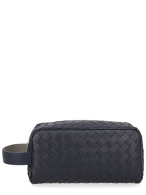 Bottega Veneta Men's Pochette Con Motivo Intrecciato Black