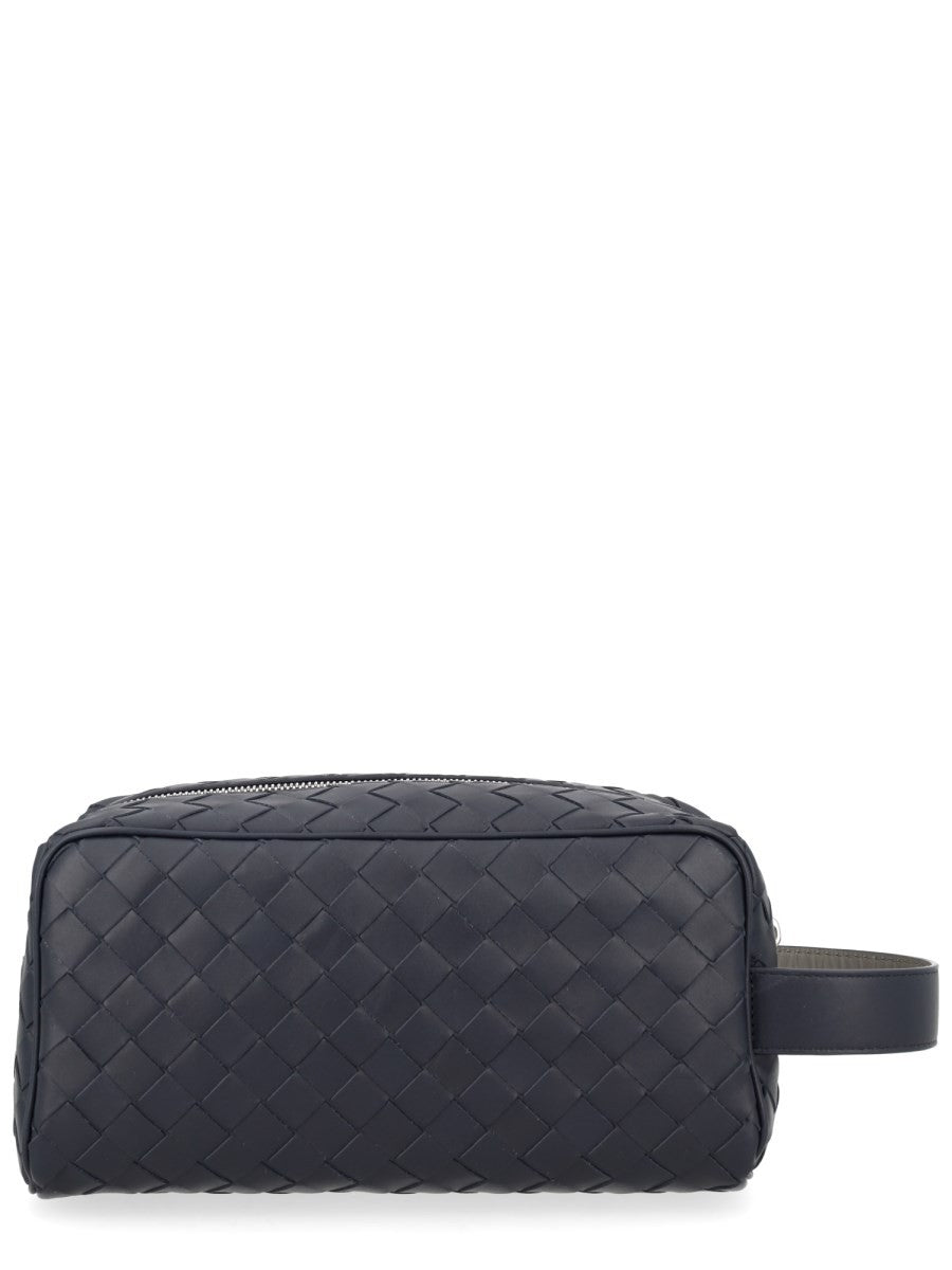 Bottega Veneta Men's Pochette Con Motivo Intrecciato Black