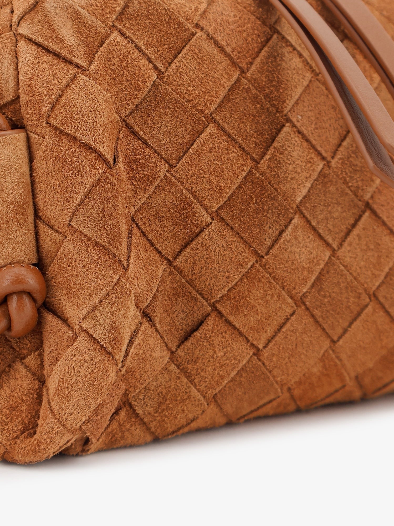 Bottega Veneta Women's Pochette Concert Suede Crossbody Bag Brown