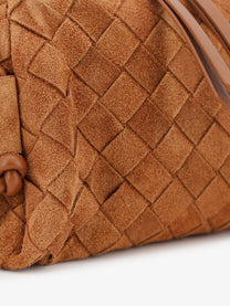 Bottega Veneta Women's Pochette Concert Suede Crossbody Bag Brown