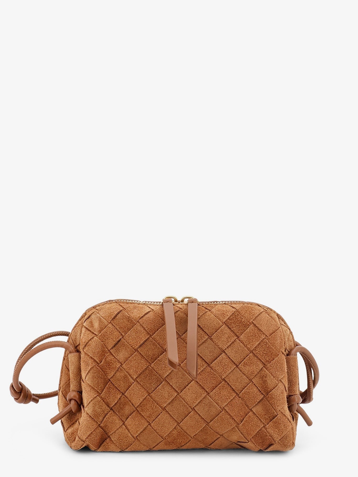 Bottega Veneta Women's Pochette Concert Suede Crossbody Bag Brown