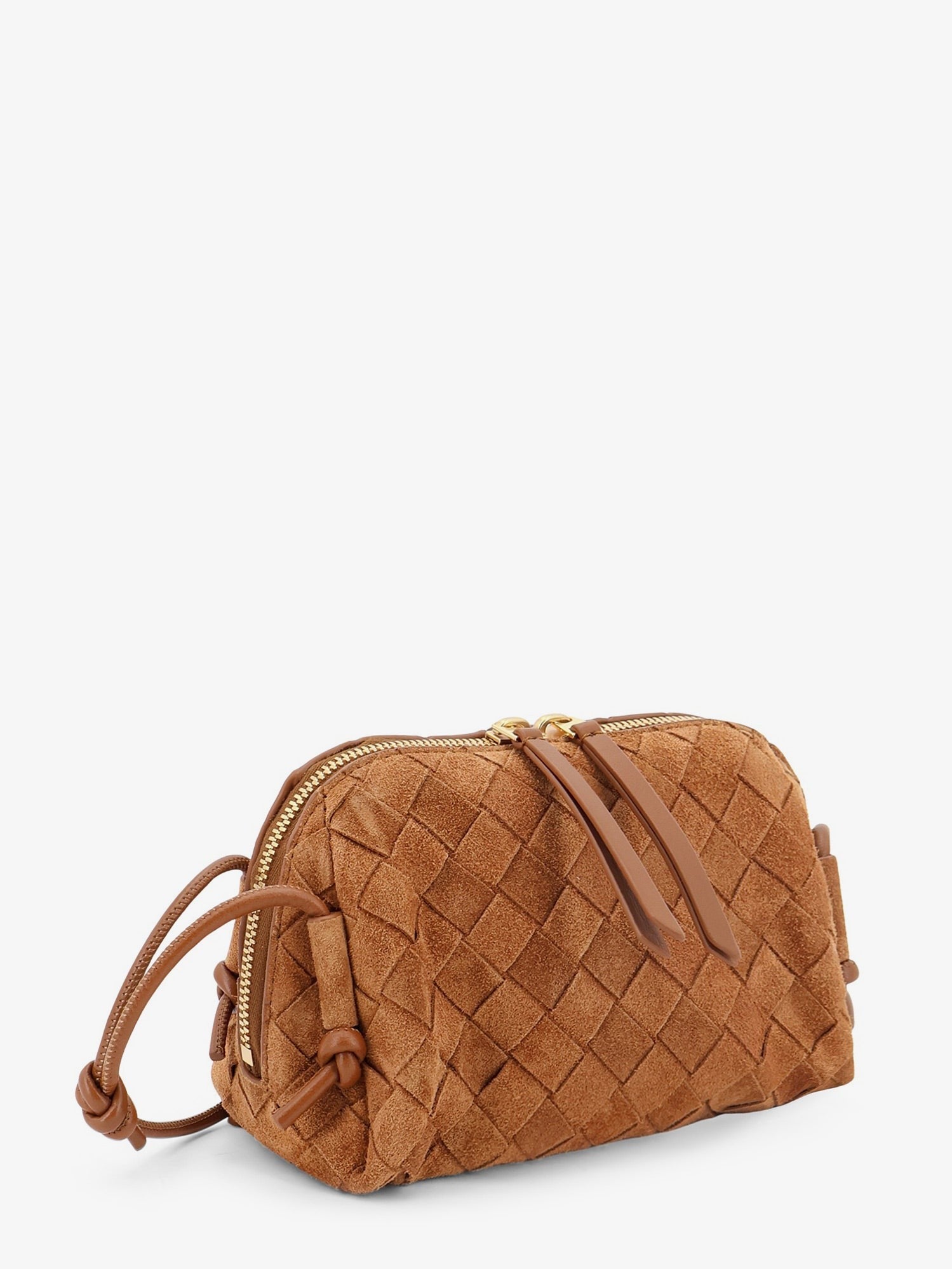 Bottega Veneta Women's Pochette Concert Suede Crossbody Bag Brown