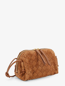 Bottega Veneta Women's Pochette Concert Suede Crossbody Bag Brown