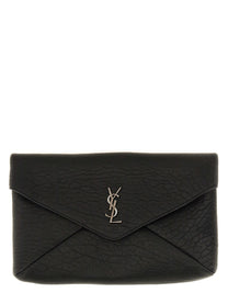 Saint Laurent Men's Pochette Envelope Cassandre Large Black