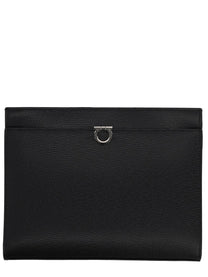 Ferragamo Men's Pochette Gancini Black