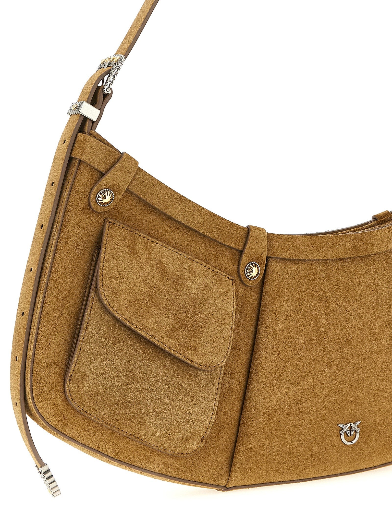 Pinko Pocket Body Large Shoulder Bag Beige