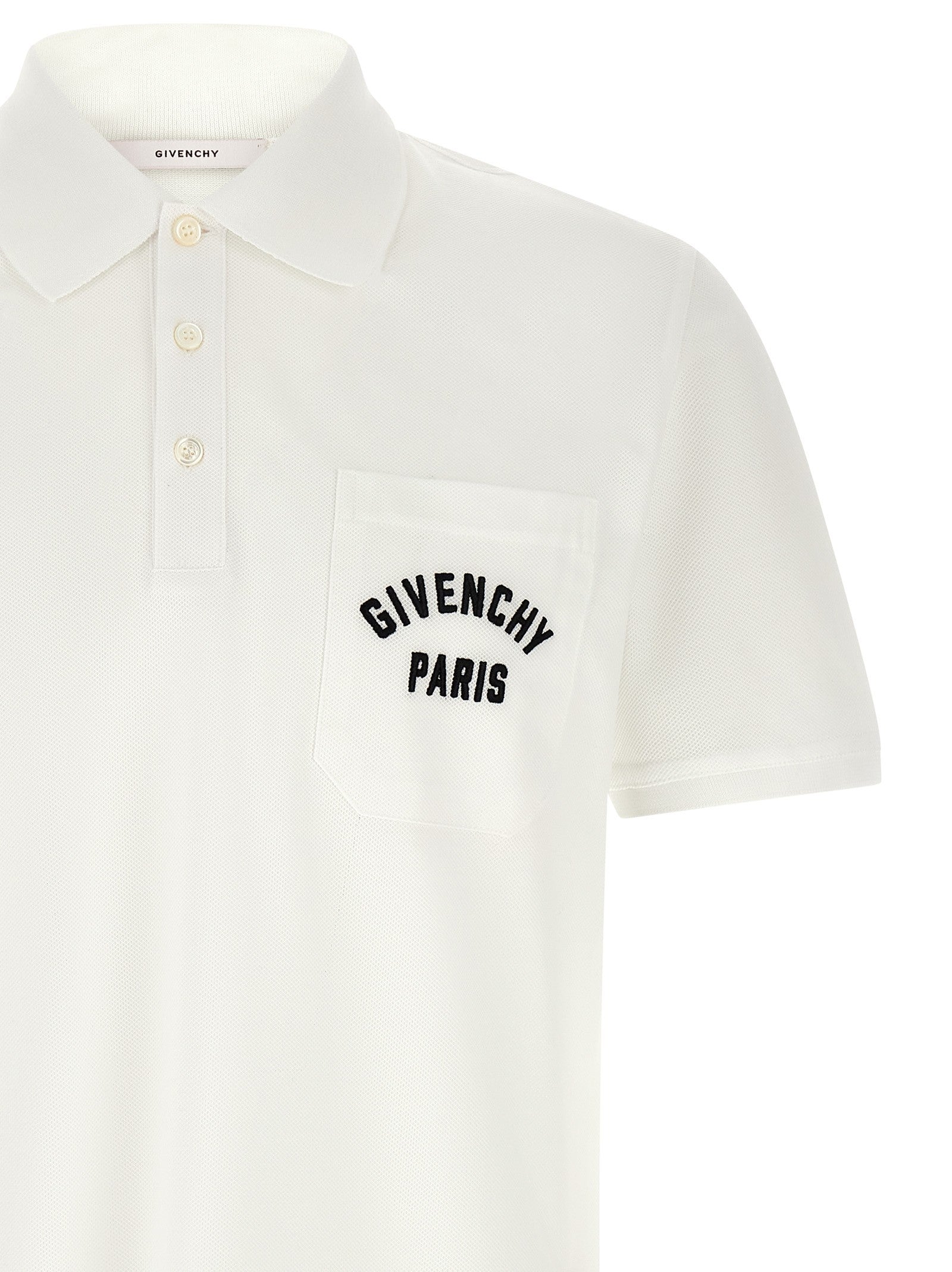 Givenchy Pocket Embroidery Polo Shirt White