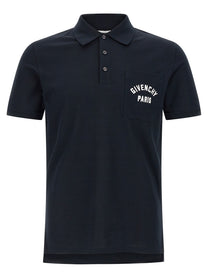 Givenchy Pocket Embroidery Polo Shirt Blue