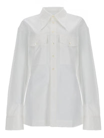 Ami Paris Women's Point Collar Shirt White