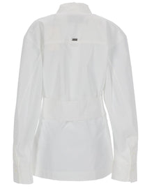 Ami Paris Women's Point Collar Shirt White