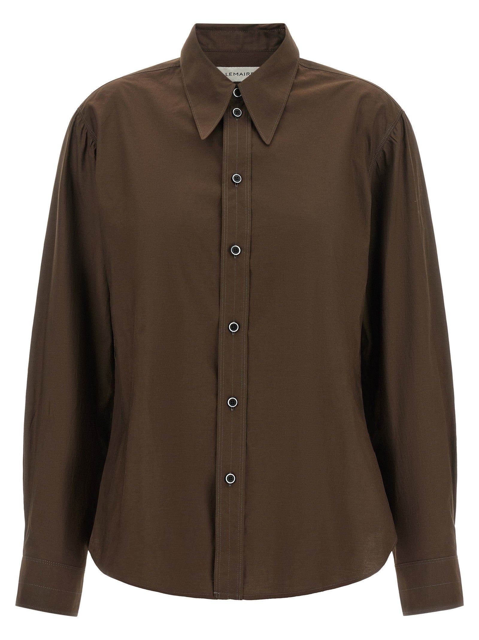 Lemaire Pointed Collar Shirt Brown