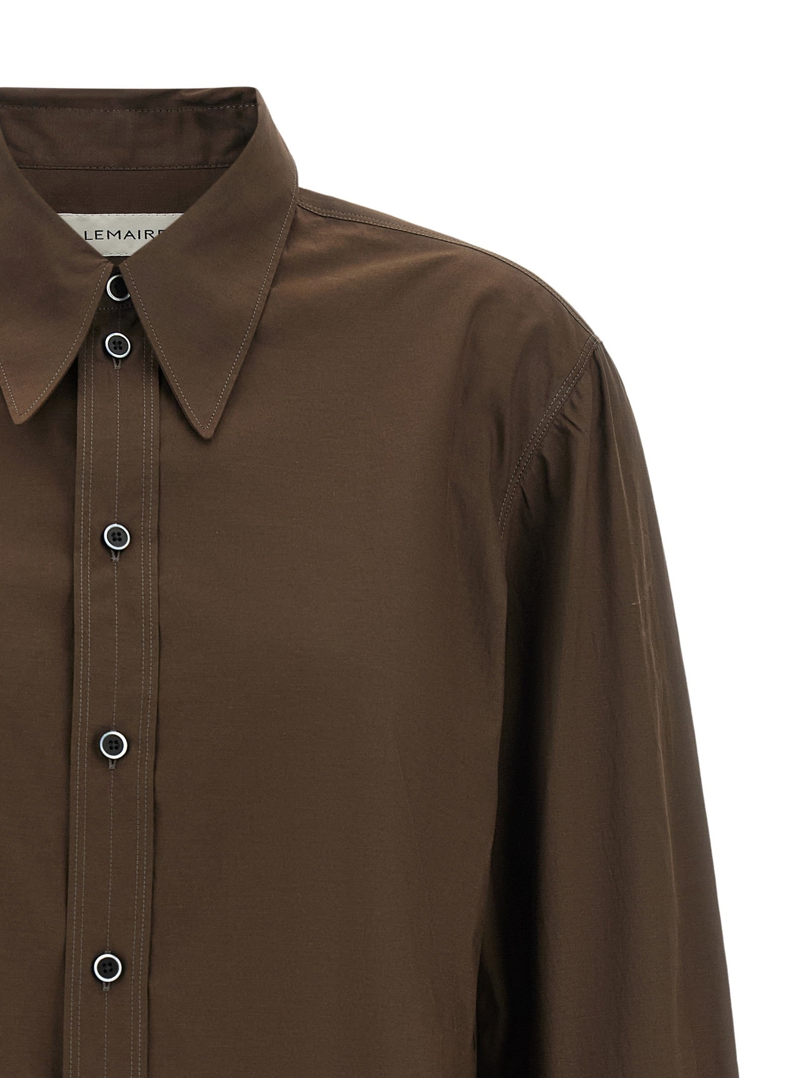 Lemaire Pointed Collar Shirt Brown