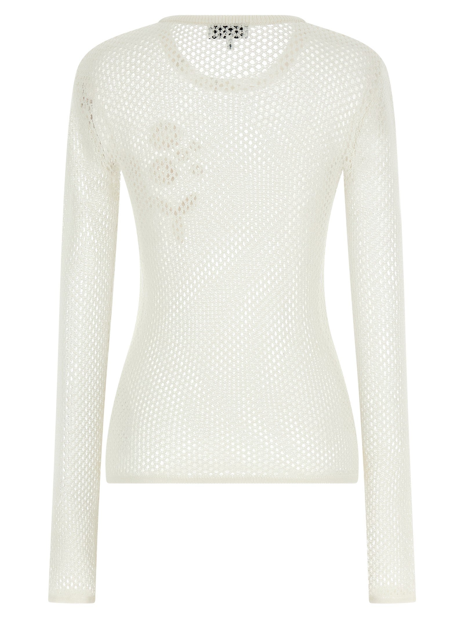 Ganni Pointelle Cotton Sweater White