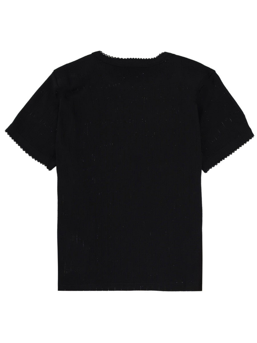 ROTATE Birger Christensen Women's Pointelle Shirt Black
