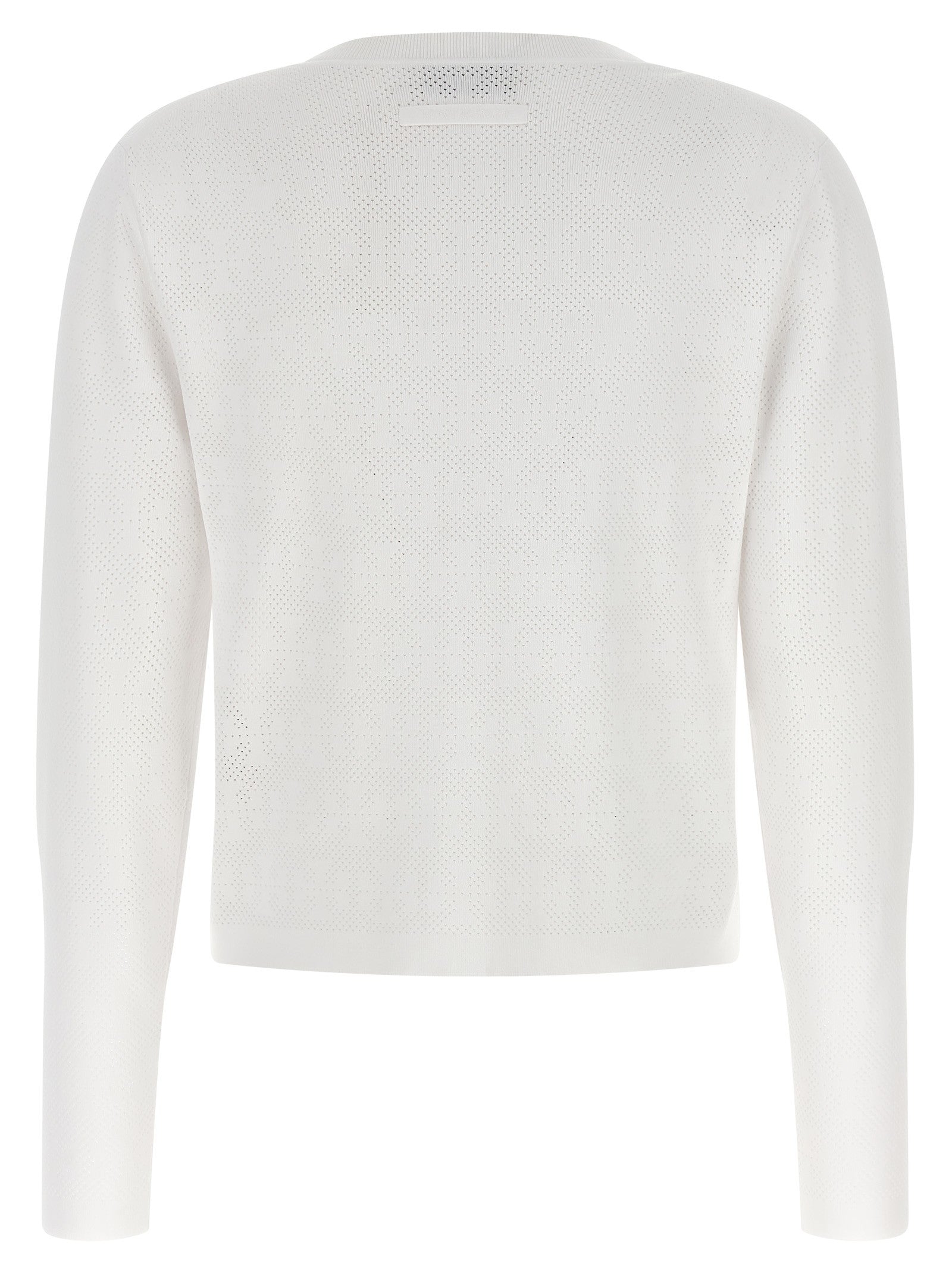 Tory Burch Pointelle Viscose Cardigan White