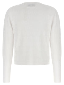 Tory Burch Pointelle Viscose Cardigan White