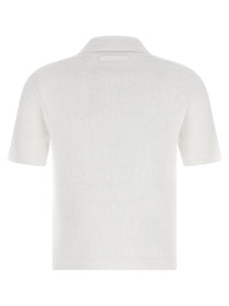 Tory Burch Pointelle Viscose Polo Shirt White