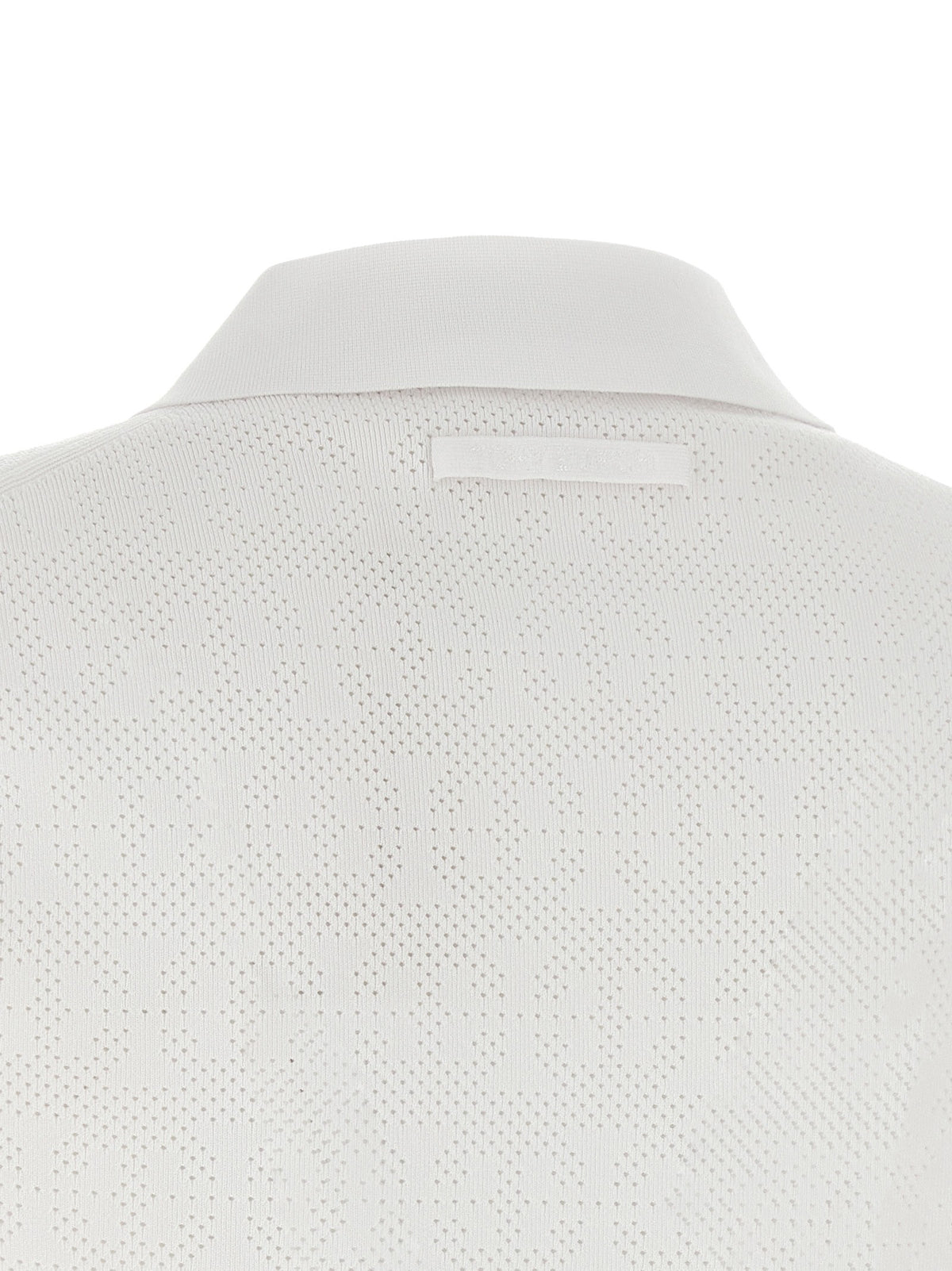 Tory Burch Pointelle Viscose Polo Shirt White