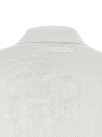 Tory Burch Pointelle Viscose Polo Shirt White