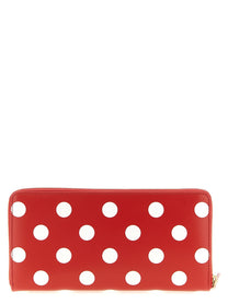 Comme Des Garcons Wallet Pola Dots Printed Wallet Red