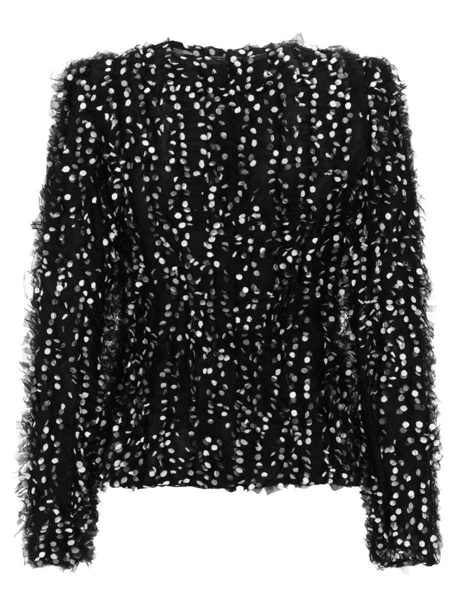 Nina Ricci Women's Polka Dot Embroidered Jacket Black