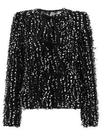 Nina Ricci Women's Polka Dot Embroidered Jacket Black