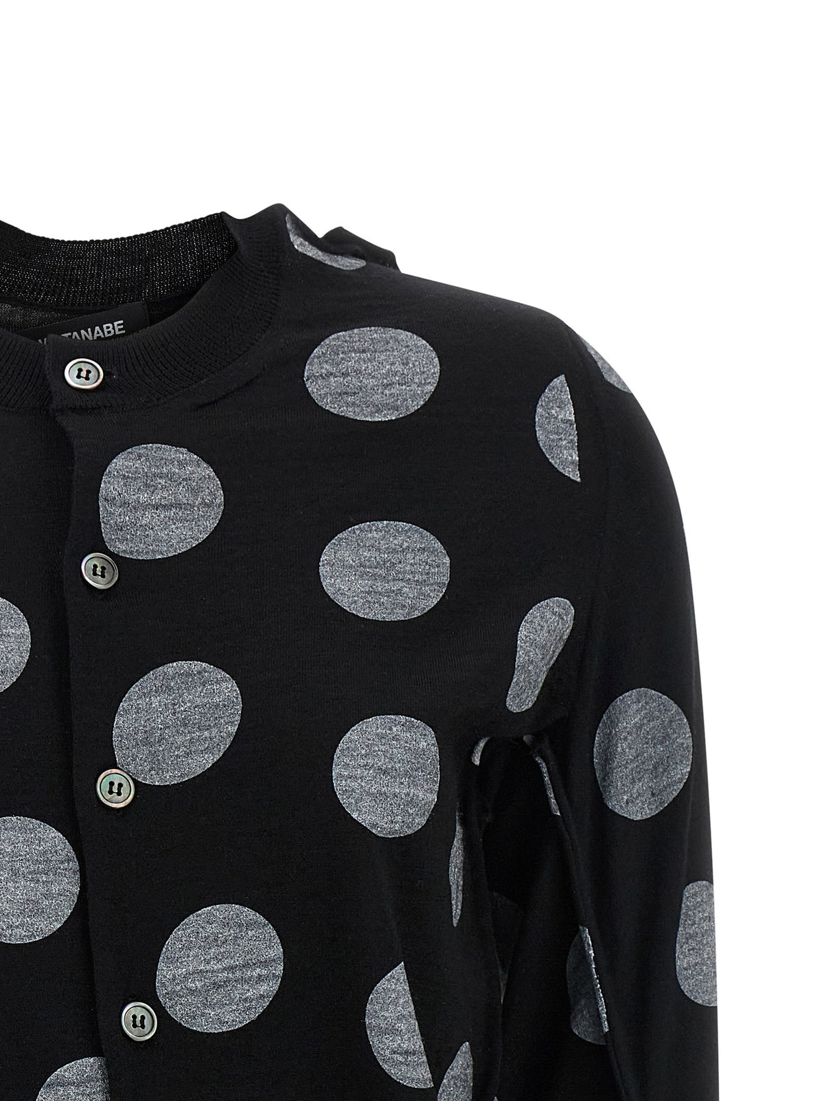 Junya Watanabe Polka Dot Maxi Cardigan White