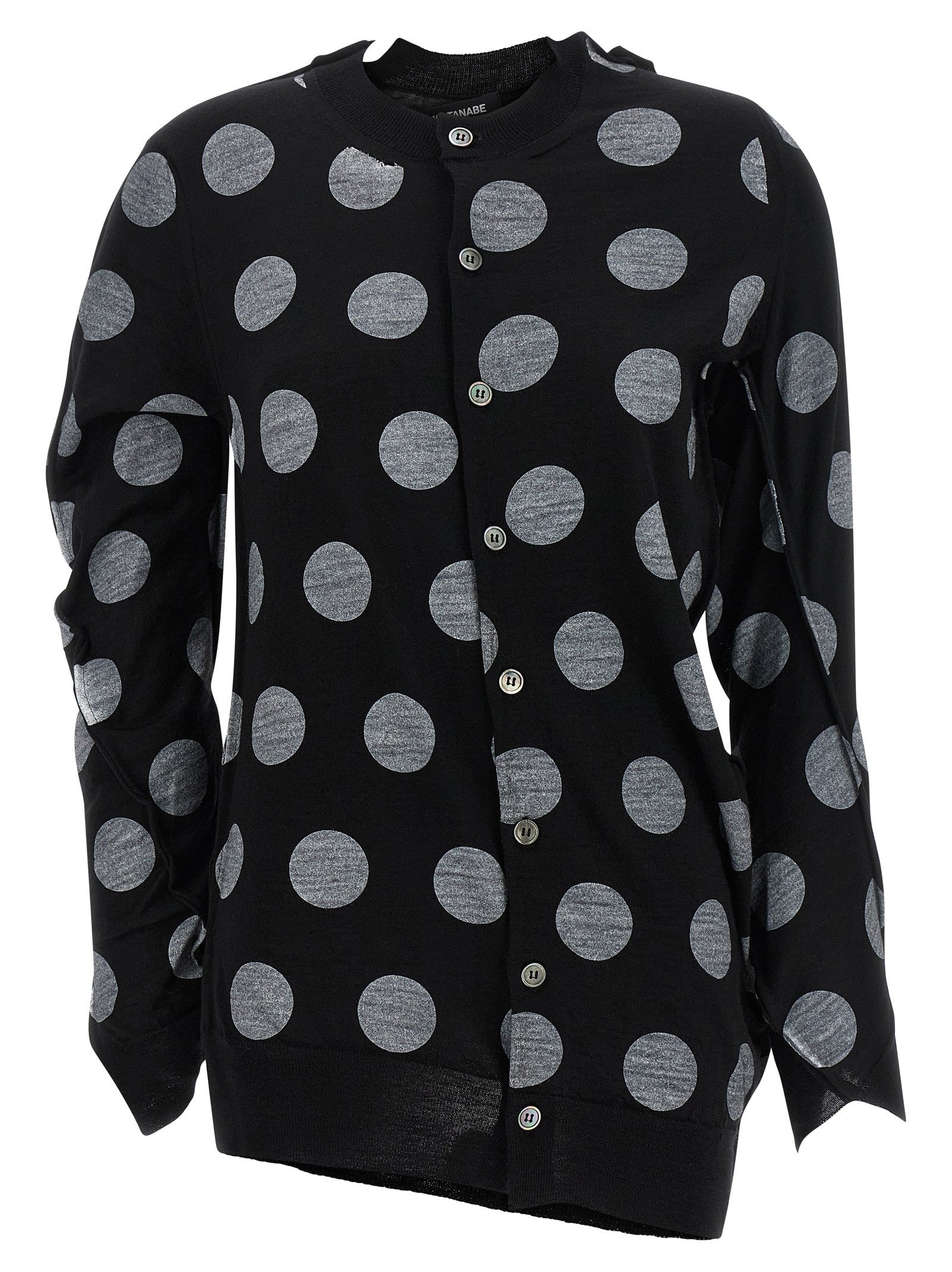 Junya Watanabe Polka Dot Maxi Cardigan White