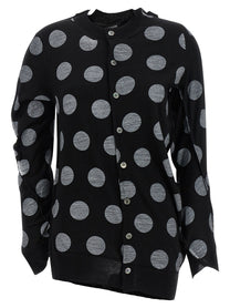 Junya Watanabe Polka Dot Maxi Cardigan White