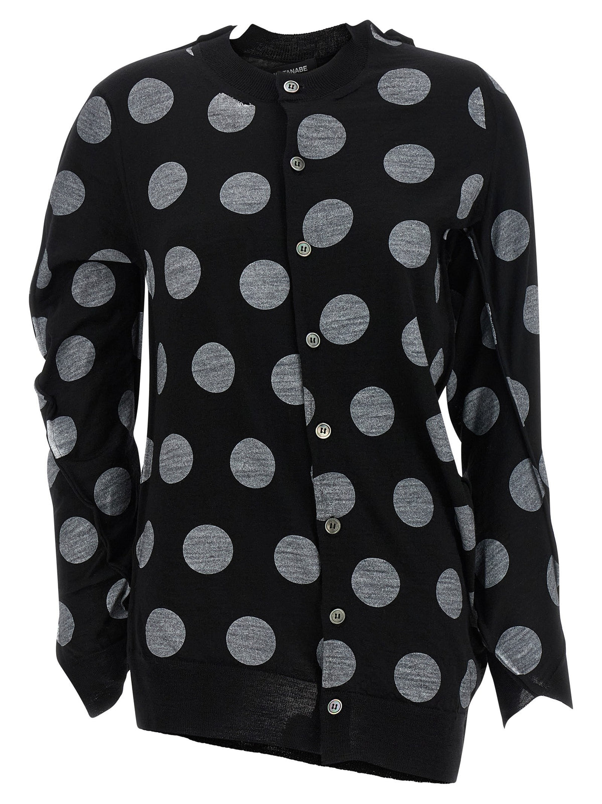 Junya Watanabe Polka Dot Maxi Cardigan White