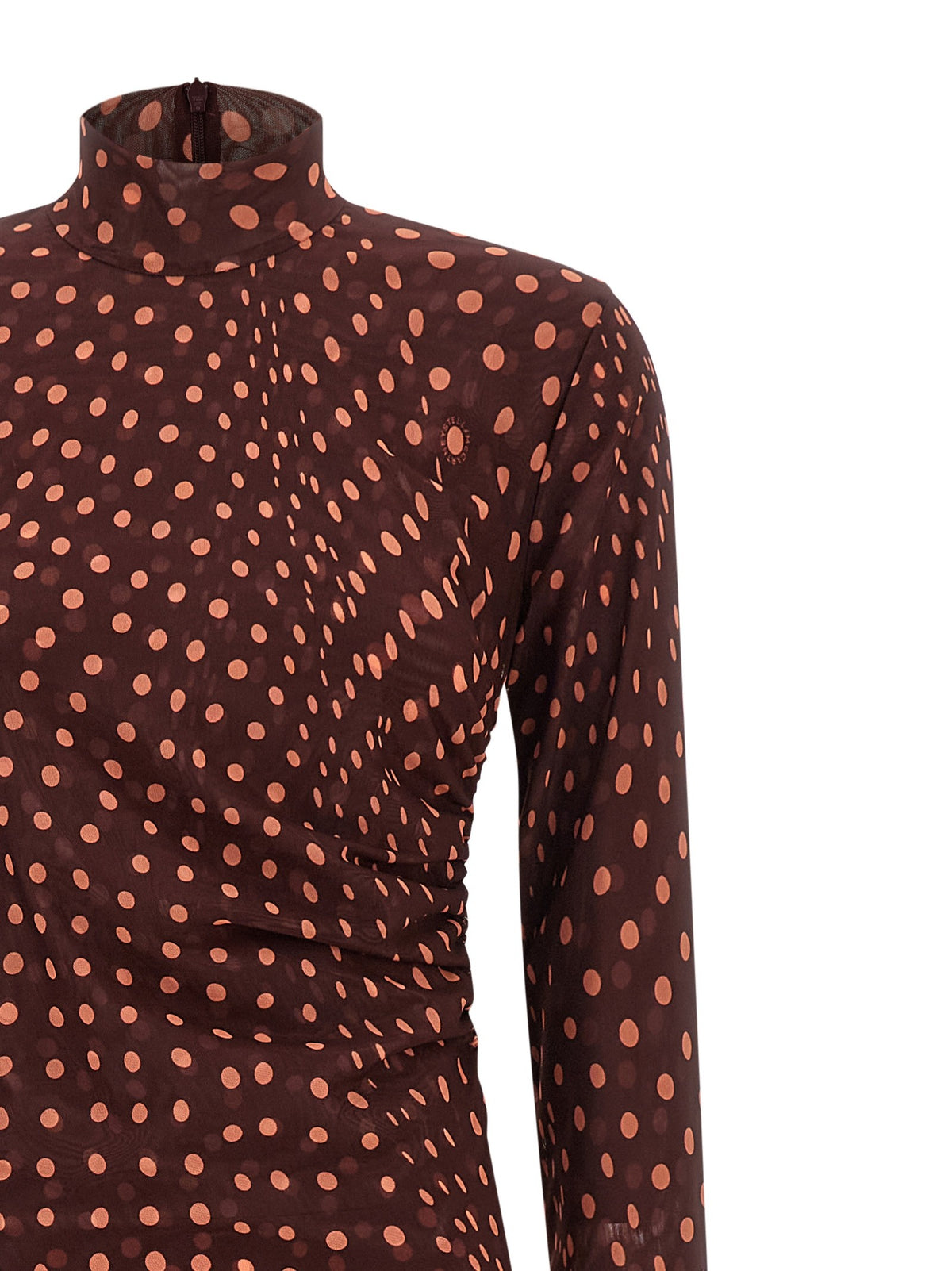 Stella McCartney Polka Dot Mesh Dress Red