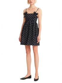 Ganni Women's Polka Dot Mini Dress Black