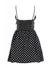 Ganni Women's Polka Dot Mini Dress Black