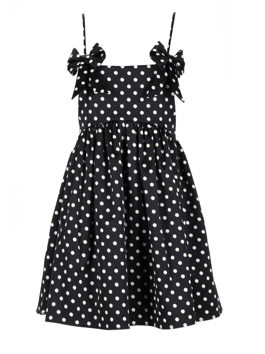 Ganni Women's Polka Dot Mini Dress Black