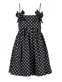 Ganni Women's Polka Dot Mini Dress Black