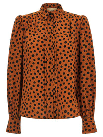 Valentino Polka Dot Print Shirt Orange