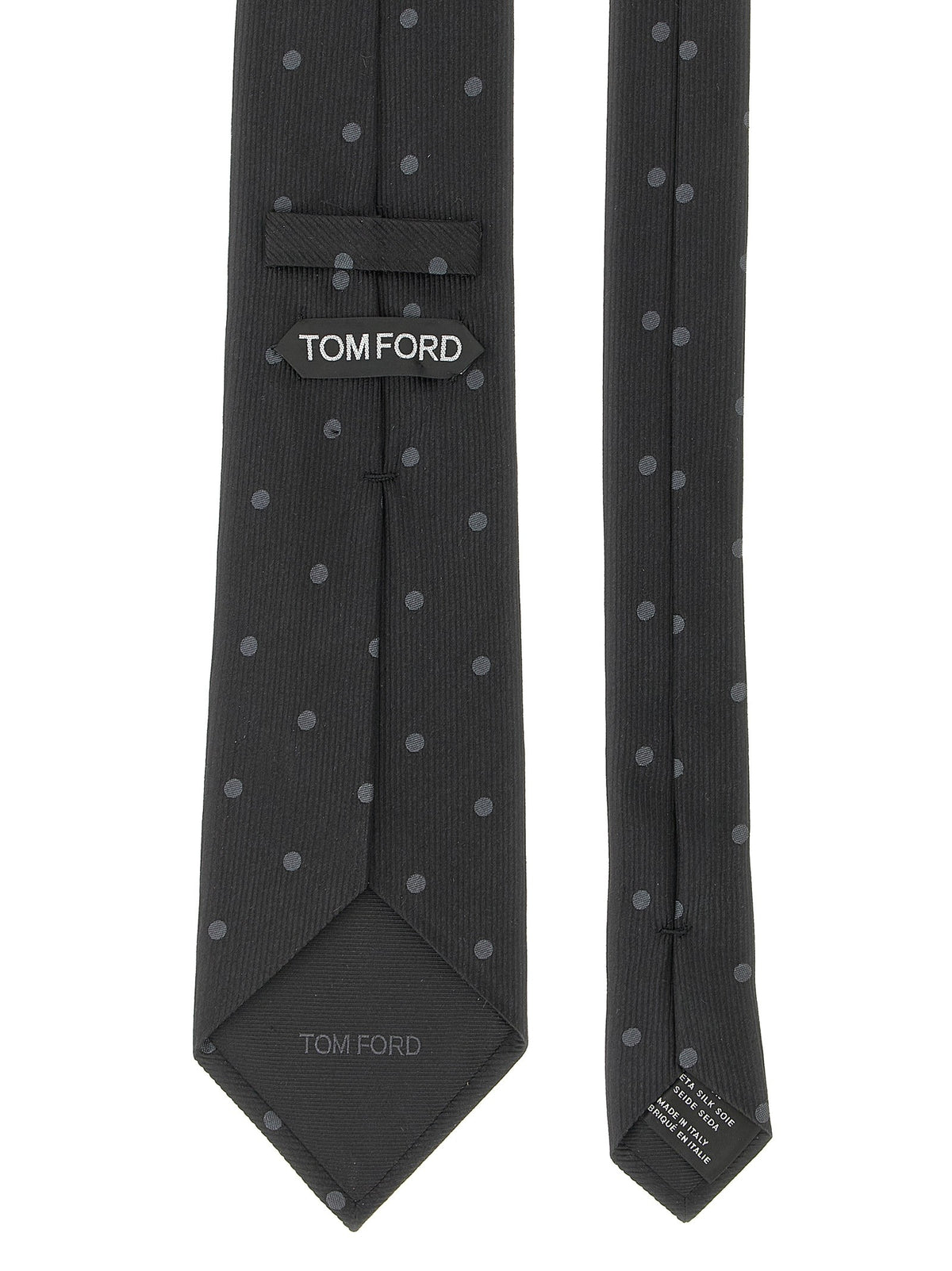 Tom Ford Polka Dot Silk Tie Black, view 2