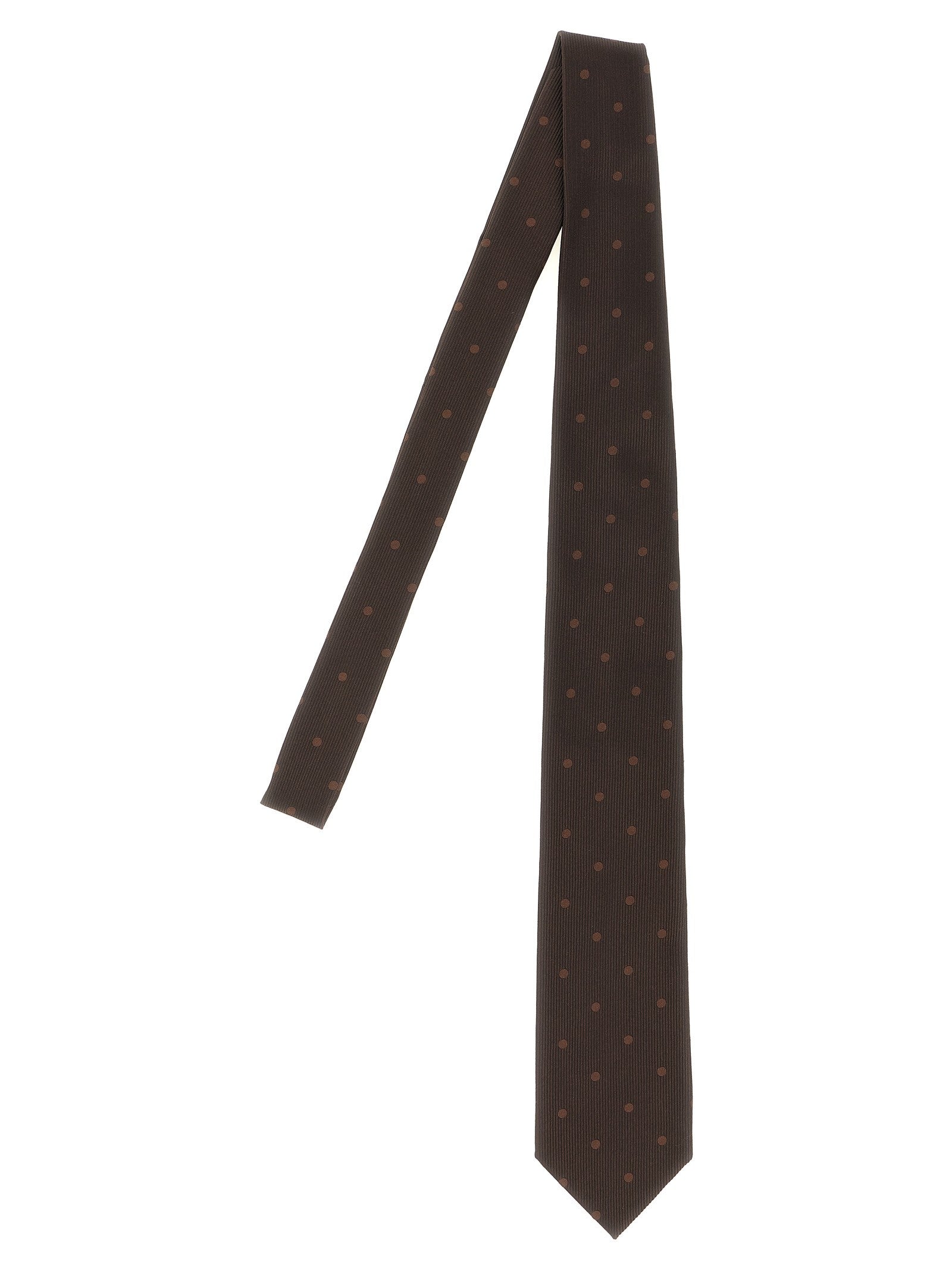 Tom Ford Polka Dot Silk Tie Brown