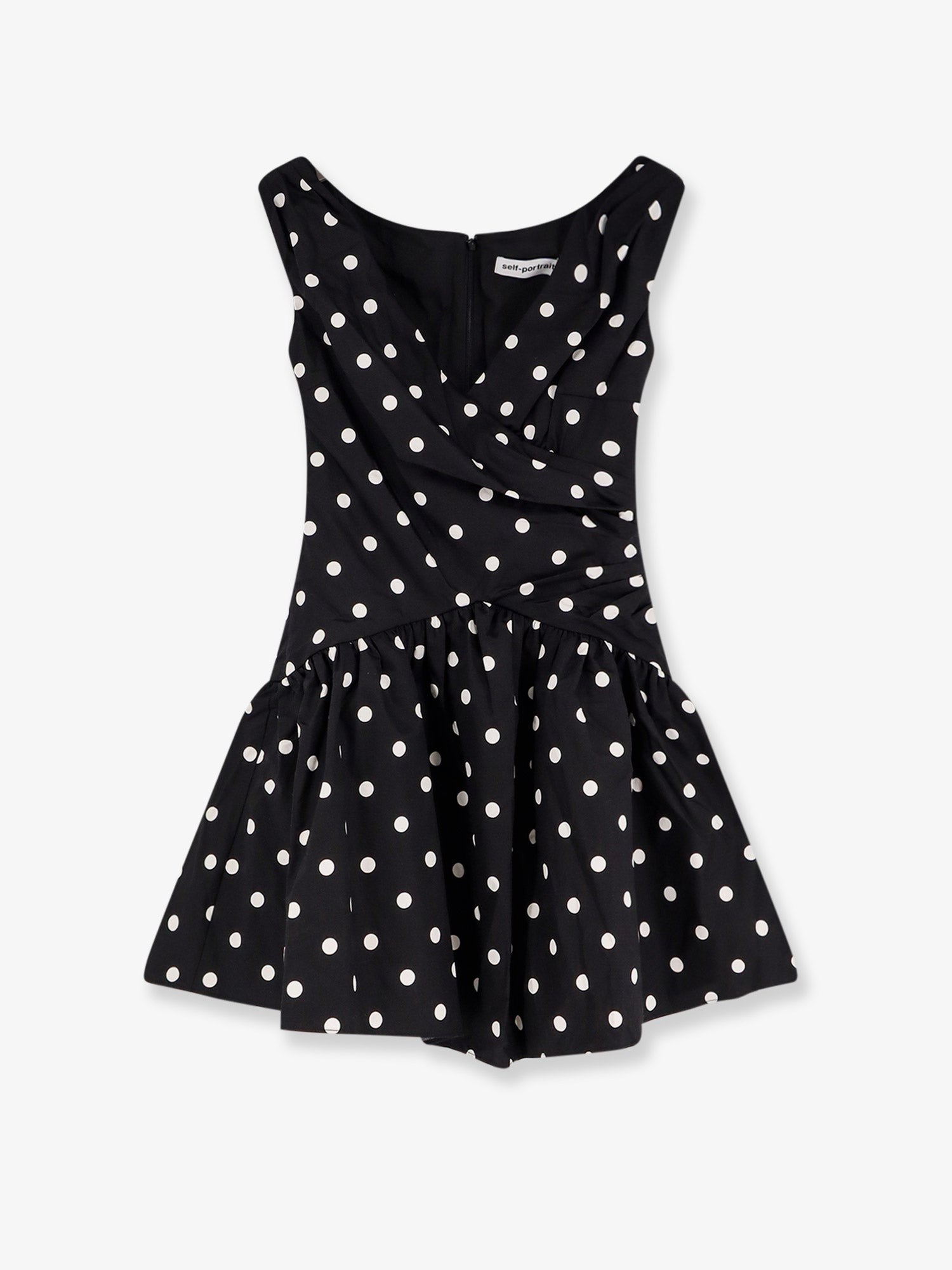 self-portrait Women's Polka Dots Cotton Mini Dress Black self-portrait