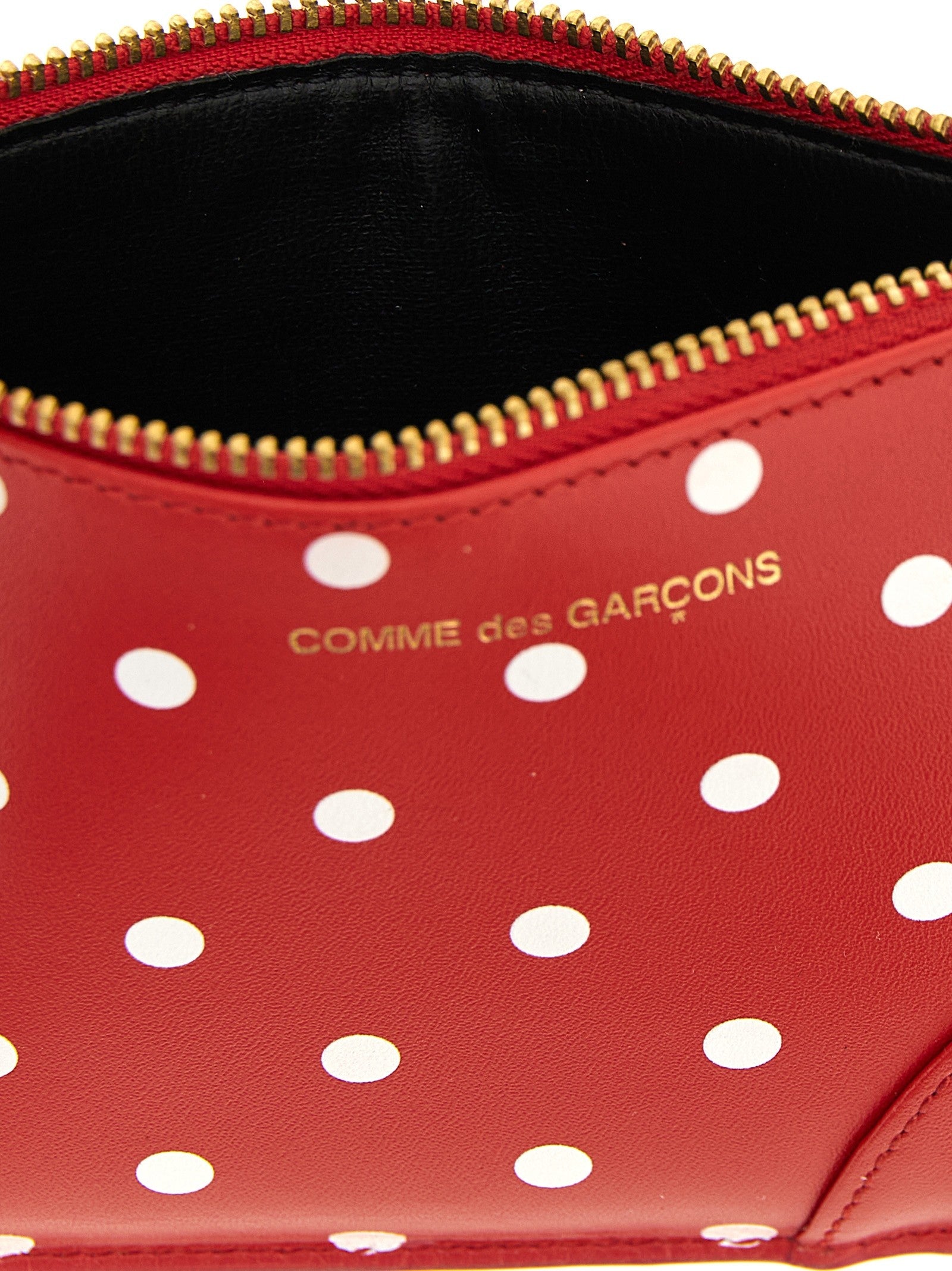 Comme Des Garcons Wallet Polka Dots Printed Card Holder Red